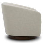 CHITA Swivel Accent Chair, Fully Assembled Fabric Barrel Armchair with FSC Certified Upholstered for Living Room, Bedroom and Office, Cream Gronata