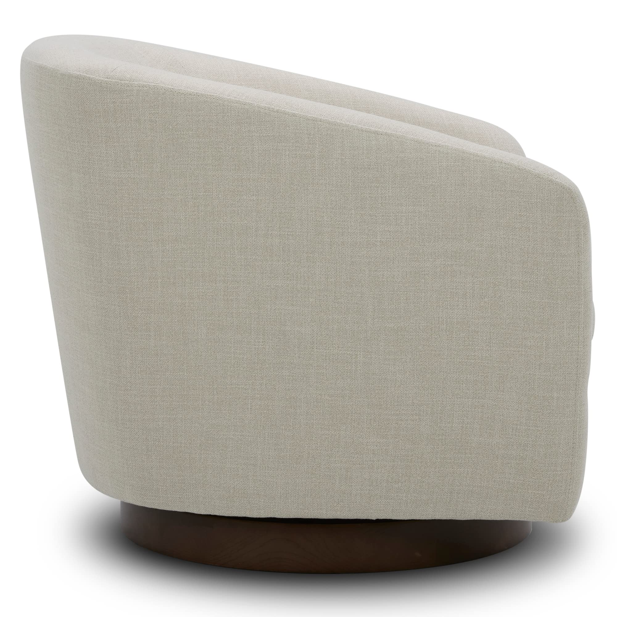 CHITA Swivel Accent Chair, Fully Assembled Fabric Barrel Armchair with FSC Certified Upholstered for Living Room, Bedroom and Office, Cream Gronata