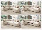 HONBAY Sectional Sleeper Sofa with Pull Out Bed U-Shape Sectional Couch Sleeper Bed with Storage Chaise 6 Seater Sleeper Sectional Sofa, Light Grey Gronata