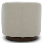 CHITA Swivel Accent Chair, Fully Assembled Fabric Barrel Armchair with FSC Certified Upholstered for Living Room, Bedroom and Office, Cream Gronata