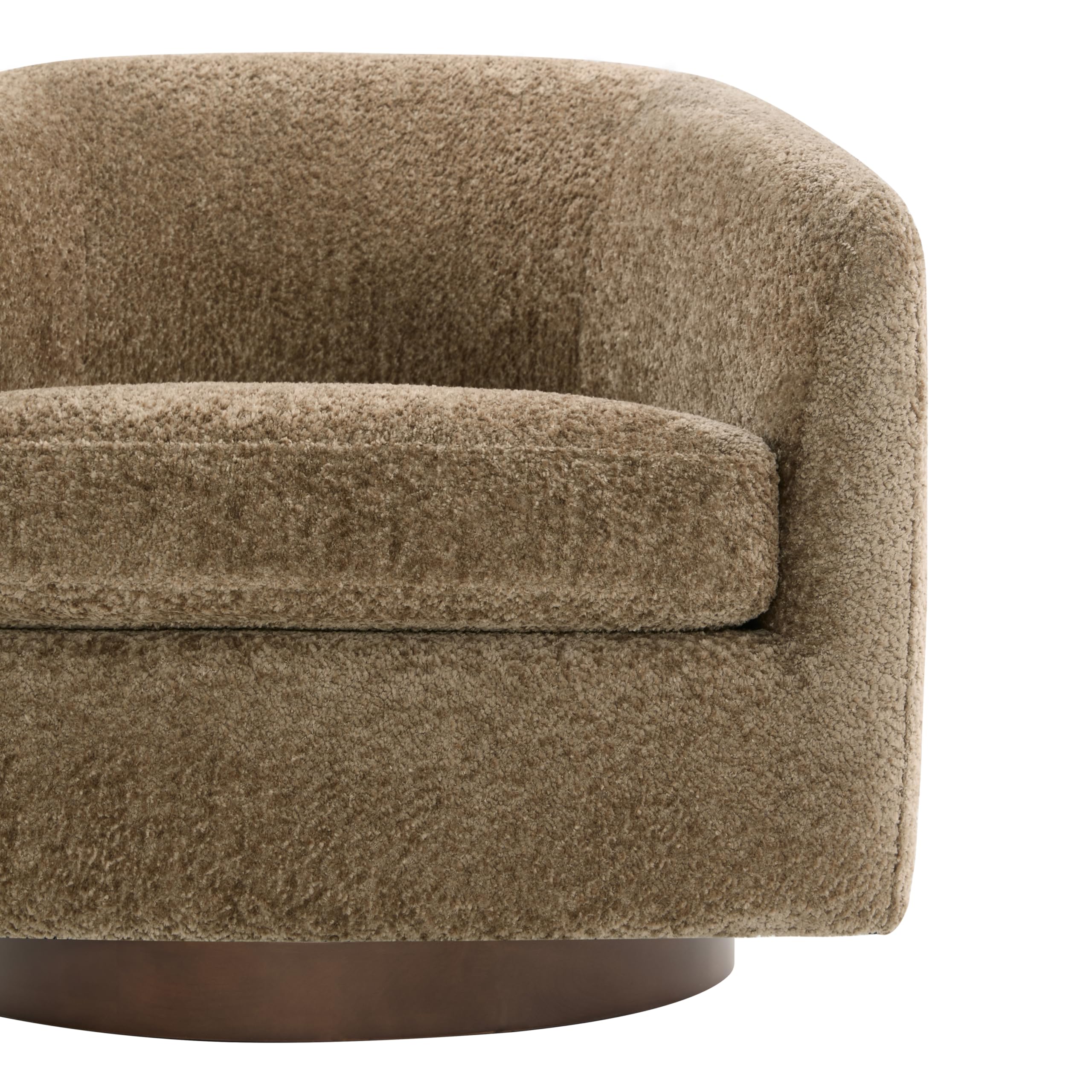 CHITA Swivel Accent Chair, Fully Assembled Fabric Barrel Armchair with FSC Certified Upholstered for Living Room, Bedroom and Office, Cream Gronata