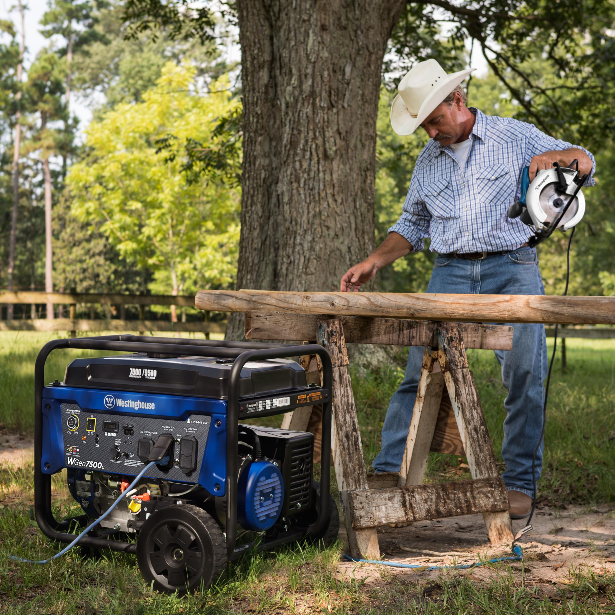 Westinghouse WGen7500DF Dual Fuel Home Backup Portable Generator, 9500 Peak Watts & 7500 Rated Watts, Remote Electric Start, Transfer Switch Ready, Gas & Propane Powered, CARB Compliant Gronata