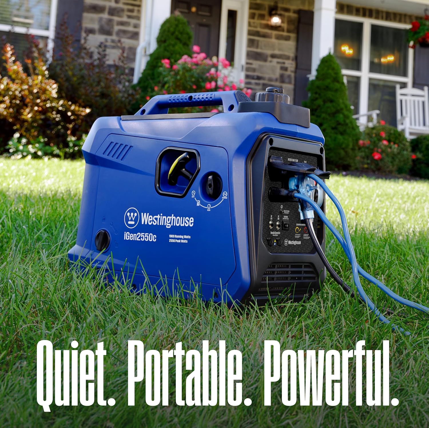 Westinghouse 2550 Peak Watt Super Quiet & Lightweight Portable Inverter Generator, RV Ready 30A Outlet, Gas Powered, CO Sensor, Parallel Capable, Long Run Time,Blue Gronata