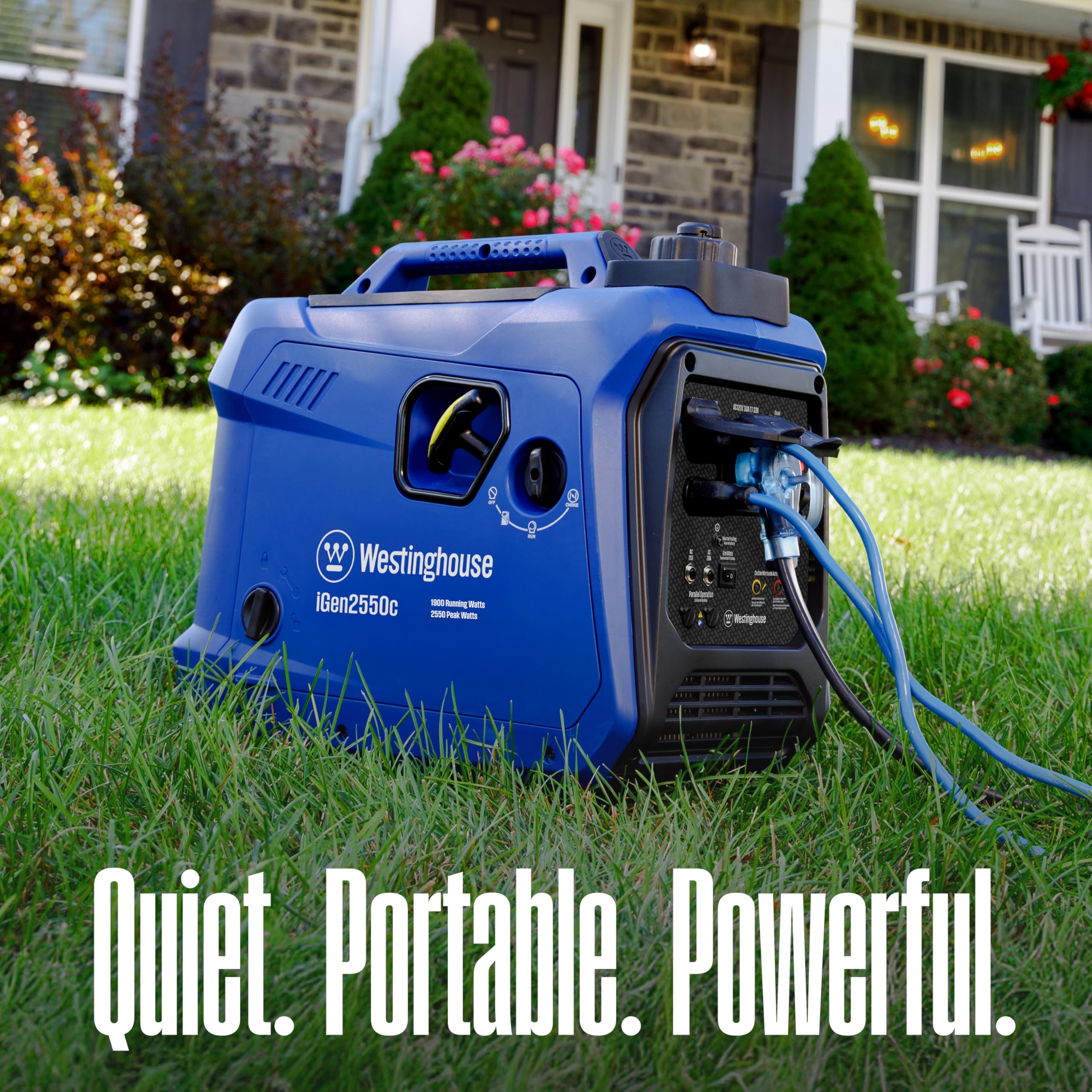 Westinghouse 2550 Peak Watt Super Quiet & Lightweight Portable Inverter Generator, RV Ready 30A Outlet, Gas Powered, CO Sensor, Parallel Capable, Long Run Time,Blue Gronata