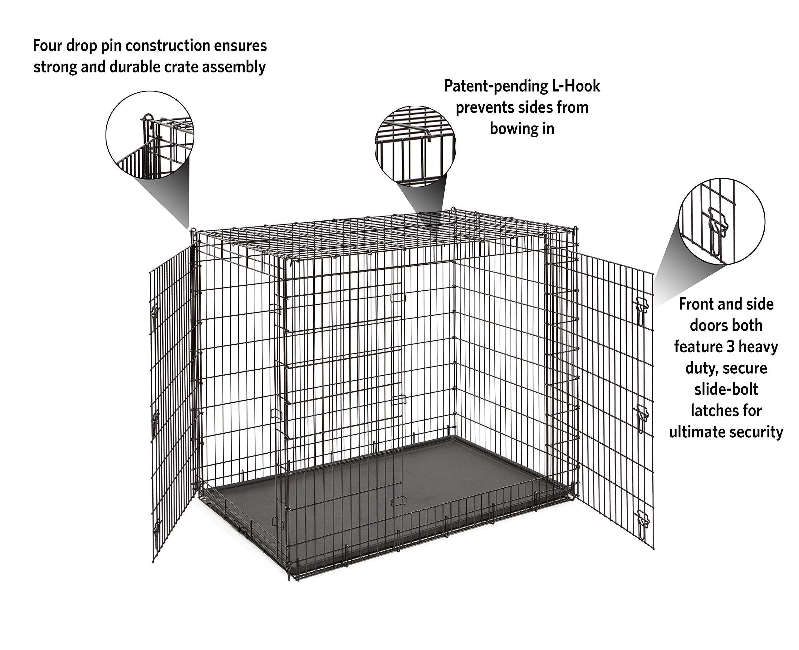 MidWest Homes for Pets 30-Inch iCrate for Medium Breeds, 21-40 lbs, Single Door Folding Dog Crate with Divider Panel, Leak-Proof Tray & Secure Latch, Portable, Durable & Easy to Assemble Gronata