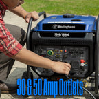 Westinghouse 10000 Peak Watt Portable Open Frame Inverter Generator, Remote Electric Start with Auto Choke, Transfer Switch Ready, Gas Powered, CO Sensor Gronata