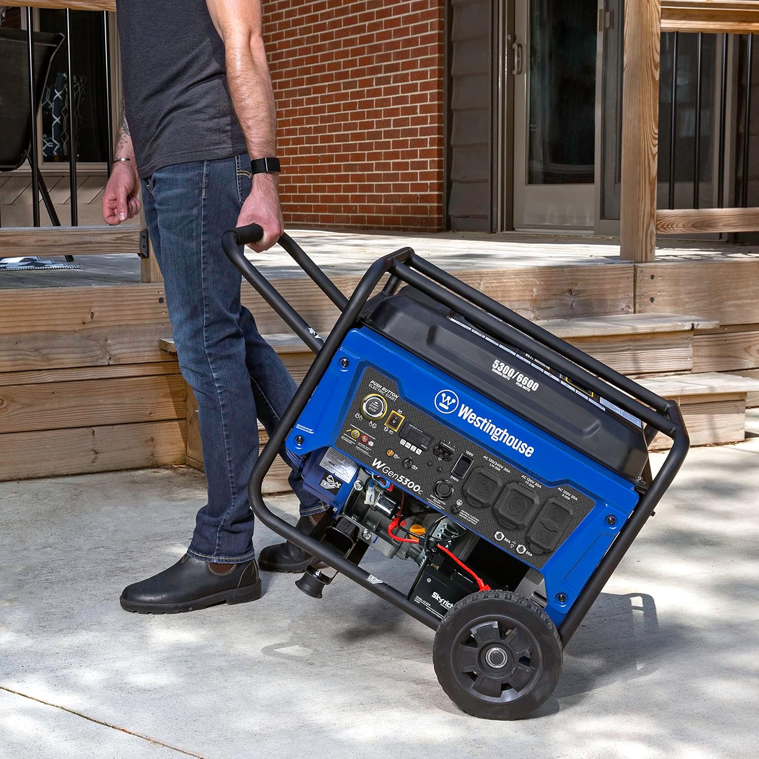 Westinghouse 6600 Watt Home Backup Portable Generator, Remote Electric Start with Auto Choke, Transfer Switch Ready, RV Ready, CO Sensor Gronata