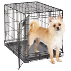 MidWest Homes for Pets 30-Inch iCrate for Medium Breeds, 21-40 lbs, Single Door Folding Dog Crate with Divider Panel, Leak-Proof Tray & Secure Latch, Portable, Durable & Easy to Assemble Gronata