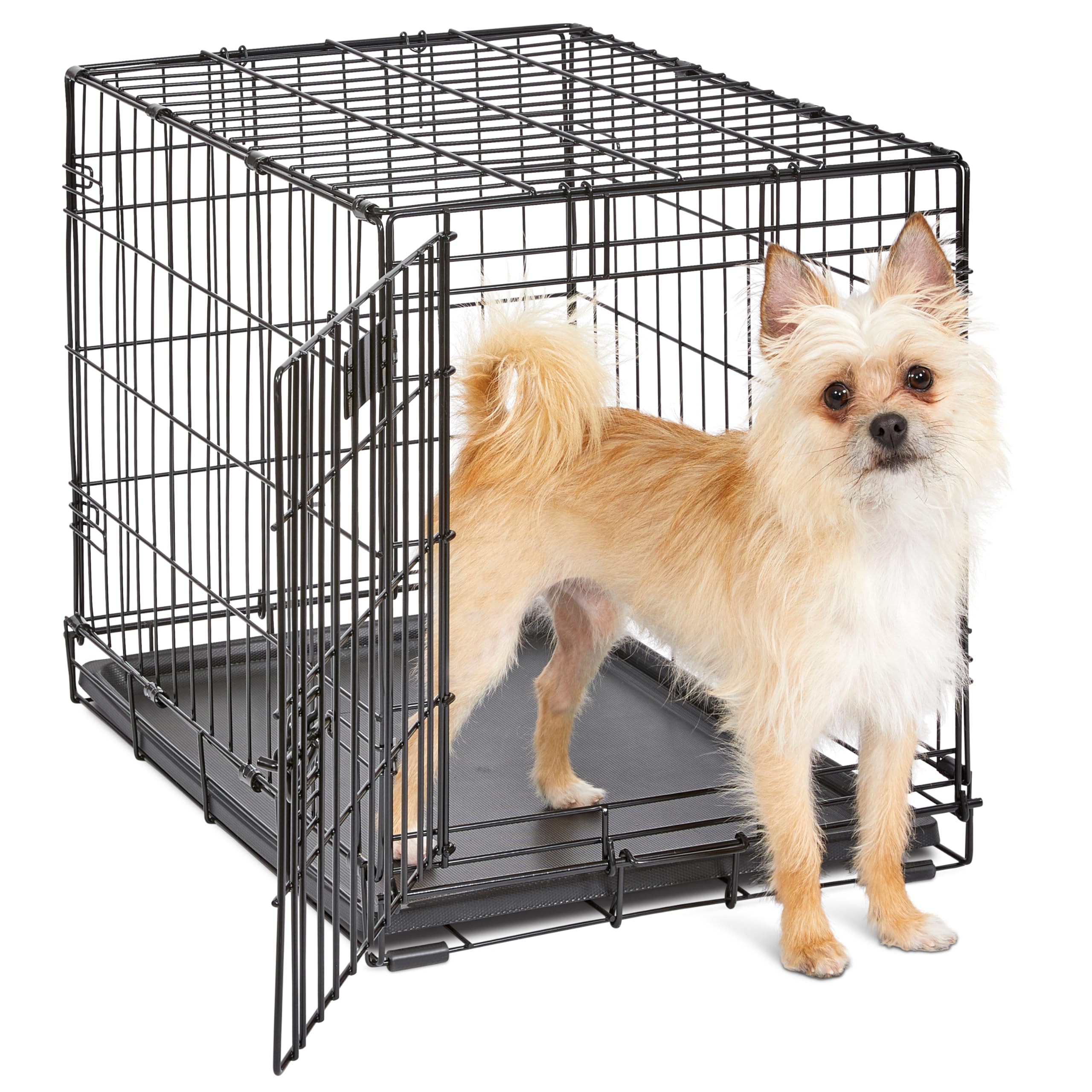 MidWest Homes for Pets 30-Inch iCrate for Medium Breeds, 21-40 lbs, Single Door Folding Dog Crate with Divider Panel, Leak-Proof Tray & Secure Latch, Portable, Durable & Easy to Assemble Gronata
