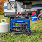 Westinghouse 4650 Peak Watt Dual Fuel Portable Generator, Remote Electric Start with Auto Choke, RV Ready 30A Outlet, Gas & Propane Powered, CO Sensor Gronata