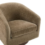 CHITA Swivel Accent Chair, Fully Assembled Fabric Barrel Armchair with FSC Certified Upholstered for Living Room, Bedroom and Office, Cream Gronata