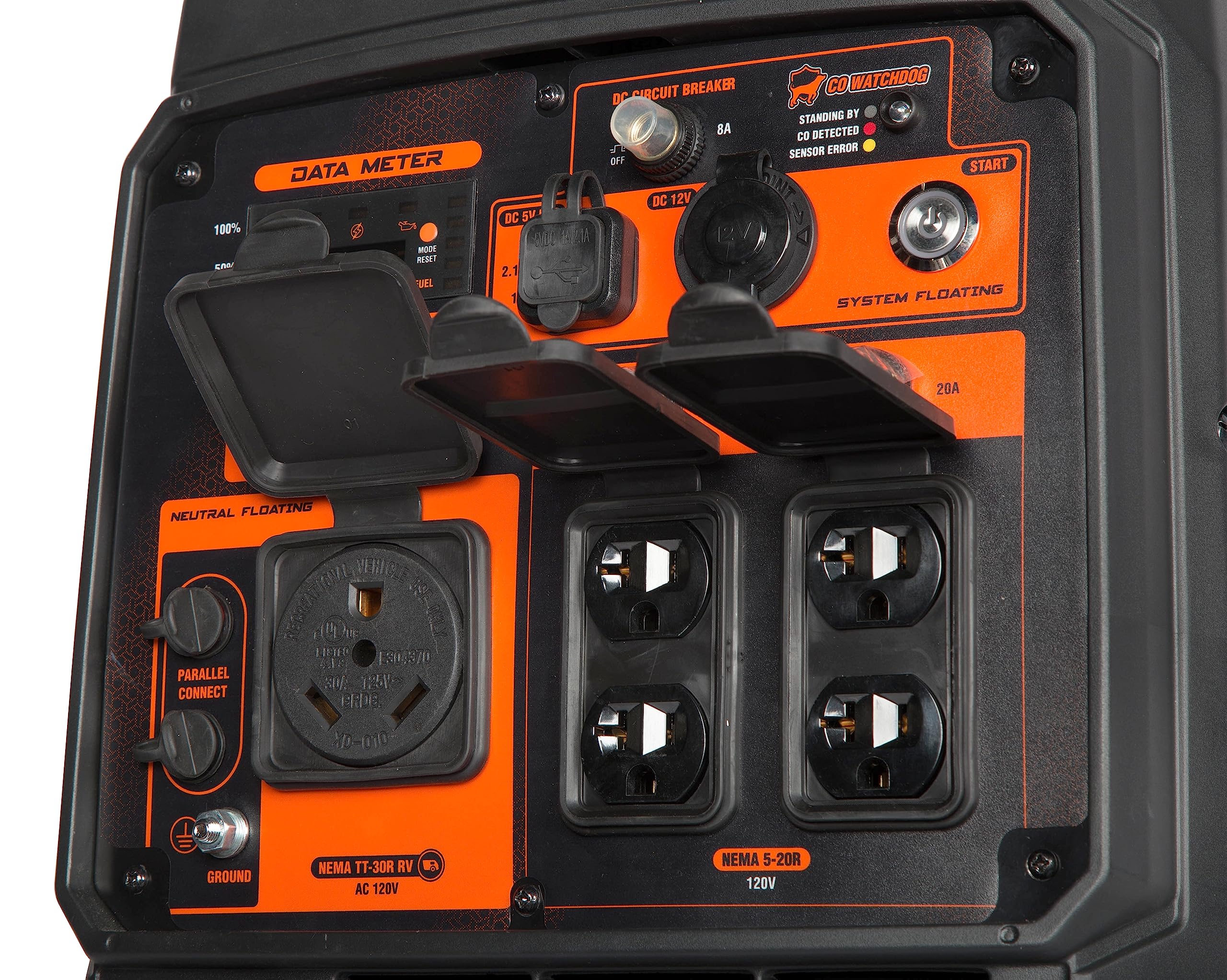 WEN Quiet and Lightweight 4800-Watt Dual Fuel RV-Ready Electric Start Portable Inverter Generator with Fuel Shut Off and CO Watchdog (DF480iX) Gronata