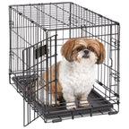 MidWest Homes for Pets 30-Inch iCrate for Medium Breeds, 21-40 lbs, Single Door Folding Dog Crate with Divider Panel, Leak-Proof Tray & Secure Latch, Portable, Durable & Easy to Assemble Gronata