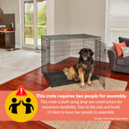 MidWest Homes for Pets 30-Inch iCrate for Medium Breeds, 21-40 lbs, Single Door Folding Dog Crate with Divider Panel, Leak-Proof Tray & Secure Latch, Portable, Durable & Easy to Assemble Gronata