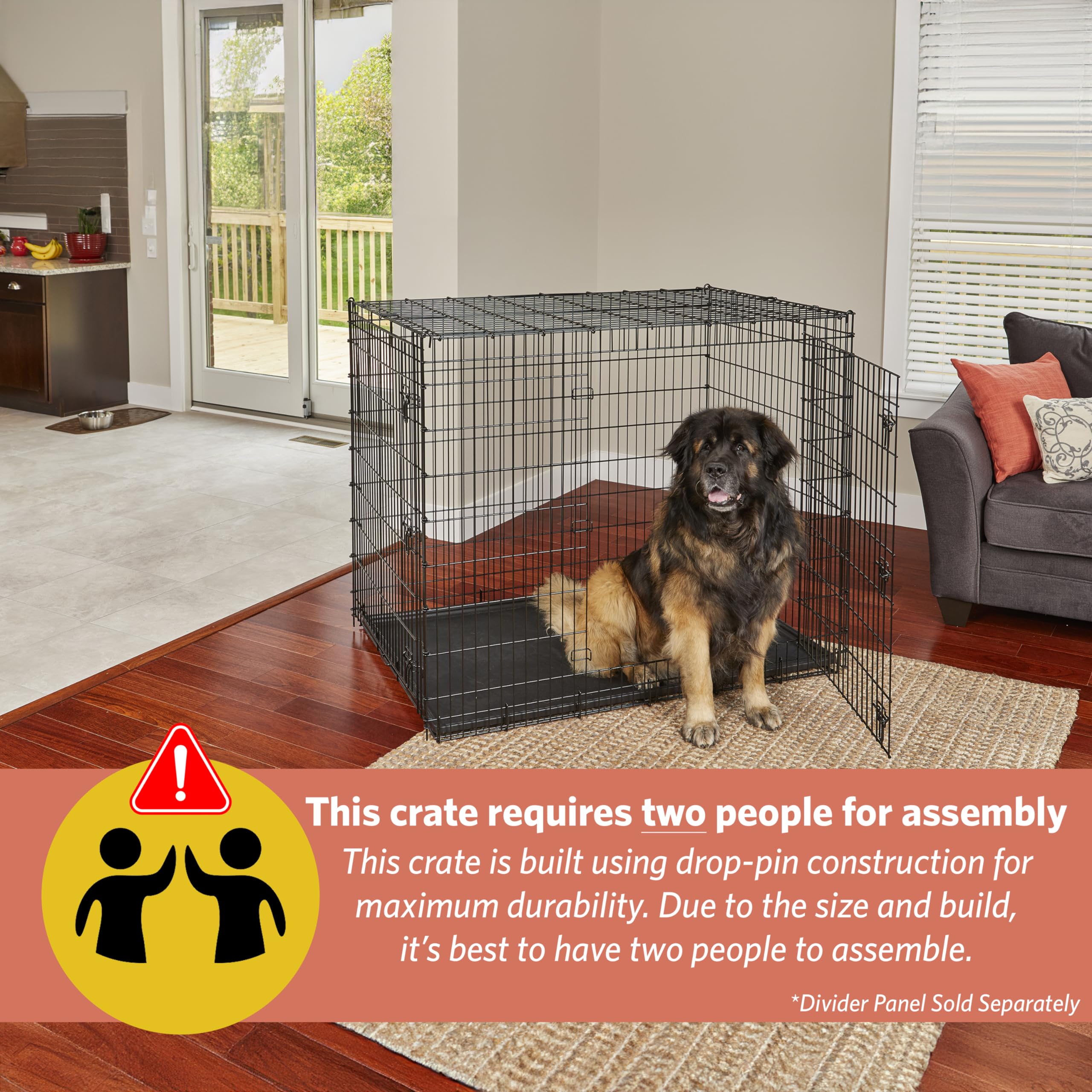 MidWest Homes for Pets 30-Inch iCrate for Medium Breeds, 21-40 lbs, Single Door Folding Dog Crate with Divider Panel, Leak-Proof Tray & Secure Latch, Portable, Durable & Easy to Assemble Gronata