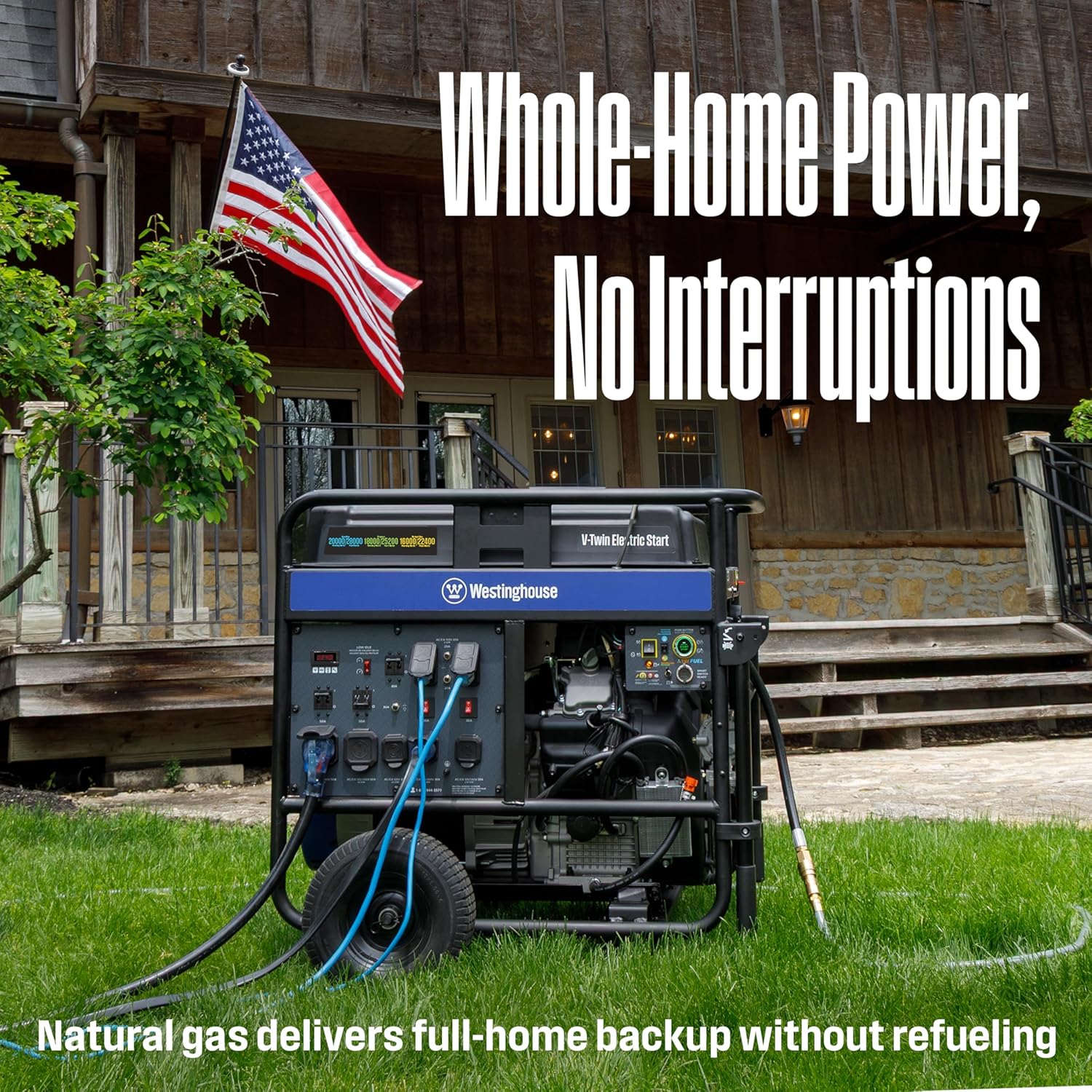 Westinghouse 28000 Peak Watt Tri-Fuel Home Backup Portable Generator, Remote Electric Start, Transfer Switch Ready, Gas, Propane, and Natural Gas Powered Gronata