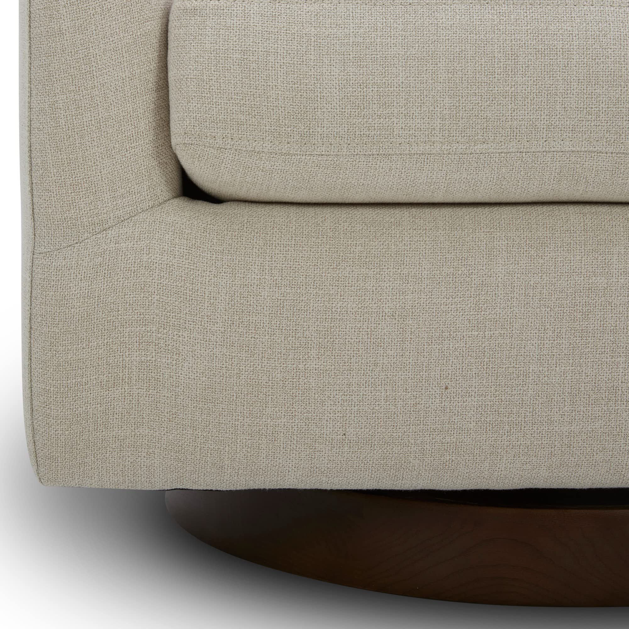 CHITA Swivel Accent Chair, Fully Assembled Fabric Barrel Armchair with FSC Certified Upholstered for Living Room, Bedroom and Office, Cream Gronata
