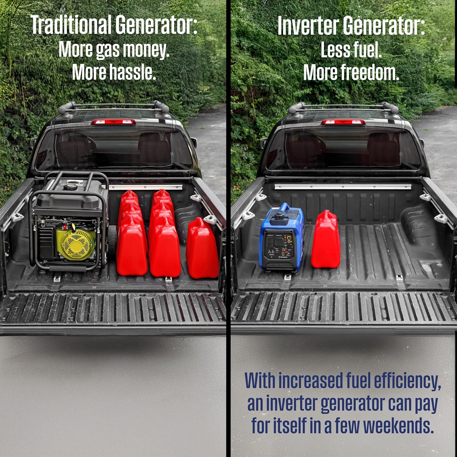 Westinghouse 2550 Peak Watt Super Quiet & Lightweight Portable Inverter Generator, RV Ready 30A Outlet, Gas and Propane Powered, CO Sensor, Parallel Capable, Long Run Time Gronata