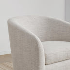 CHITA Swivel Accent Chair, Fully Assembled Fabric Barrel Armchair with FSC Certified Upholstered for Living Room, Bedroom and Office, Cream Gronata