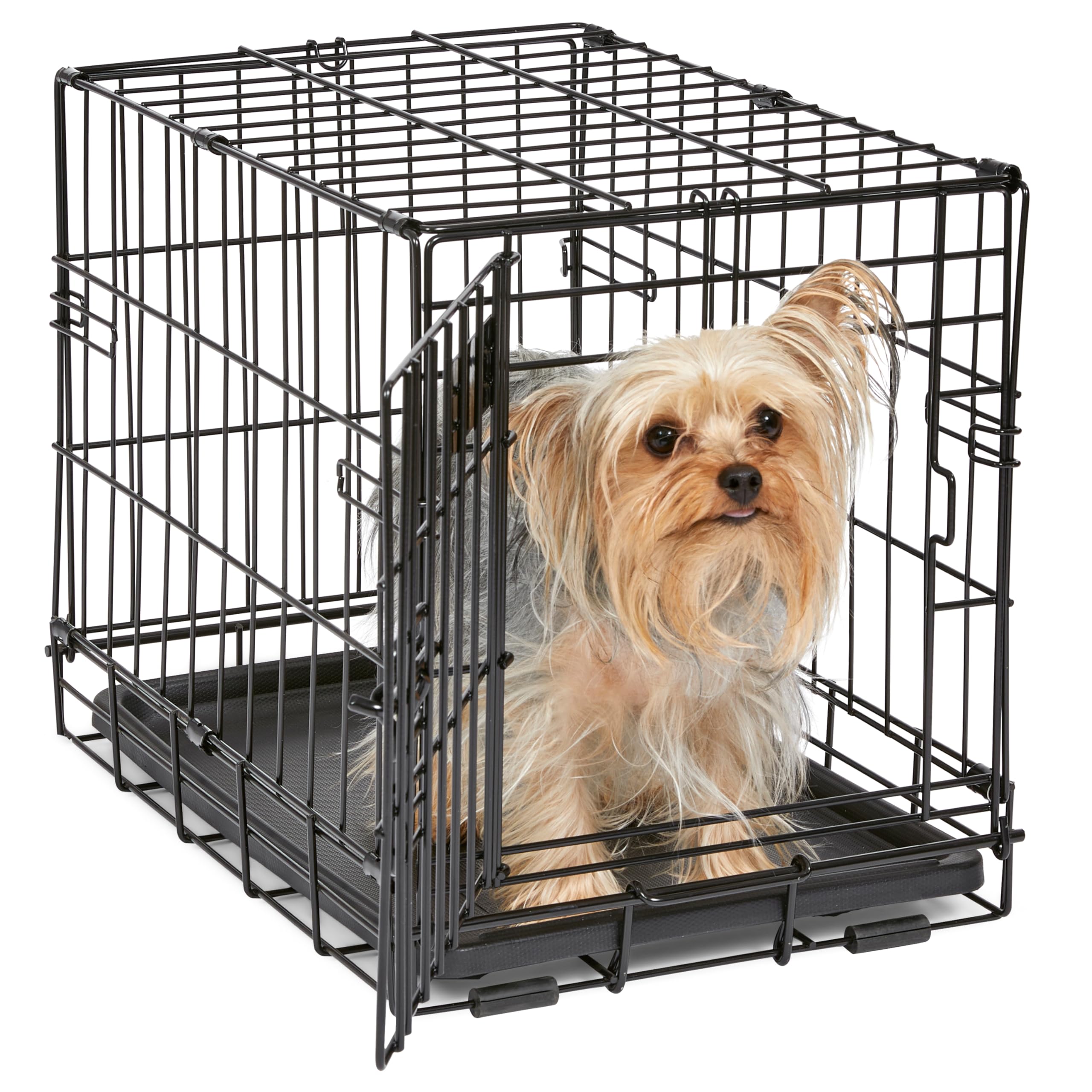 MidWest Homes for Pets 30-Inch iCrate for Medium Breeds, 21-40 lbs, Single Door Folding Dog Crate with Divider Panel, Leak-Proof Tray & Secure Latch, Portable, Durable & Easy to Assemble Gronata