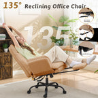 Office Chair,Big and Tall Heavy-Duty Executive Reclining Computer Gaming Chair with Footrest,Flip Armrests,Lumbar Pillow&Thicken Wider Seat for Criss Cross Legged Desk Vanity Chair,Teddy Fabric White Gronata