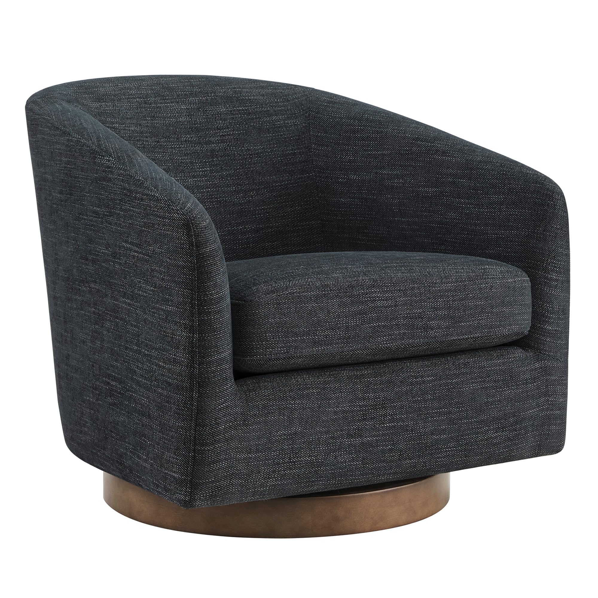 CHITA Swivel Accent Chair, Fully Assembled Fabric Barrel Armchair with FSC Certified Upholstered for Living Room, Bedroom and Office, Cream Gronata