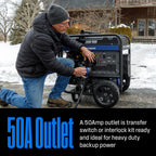 Westinghouse WGen9500DF Dual Fuel Home Backup Portable Generator, 12500 Peak Watts & 9500 Rated Watts, Remote Electric Start, Transfer Switch Ready, Gas and Propane Powered, CARB Compliant Gronata