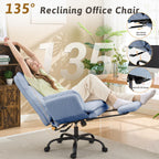 Office Chair,Big and Tall Heavy-Duty Executive Reclining Computer Gaming Chair with Footrest,Flip Armrests,Lumbar Pillow&Thicken Wider Seat for Criss Cross Legged Desk Vanity Chair,Teddy Fabric White Gronata