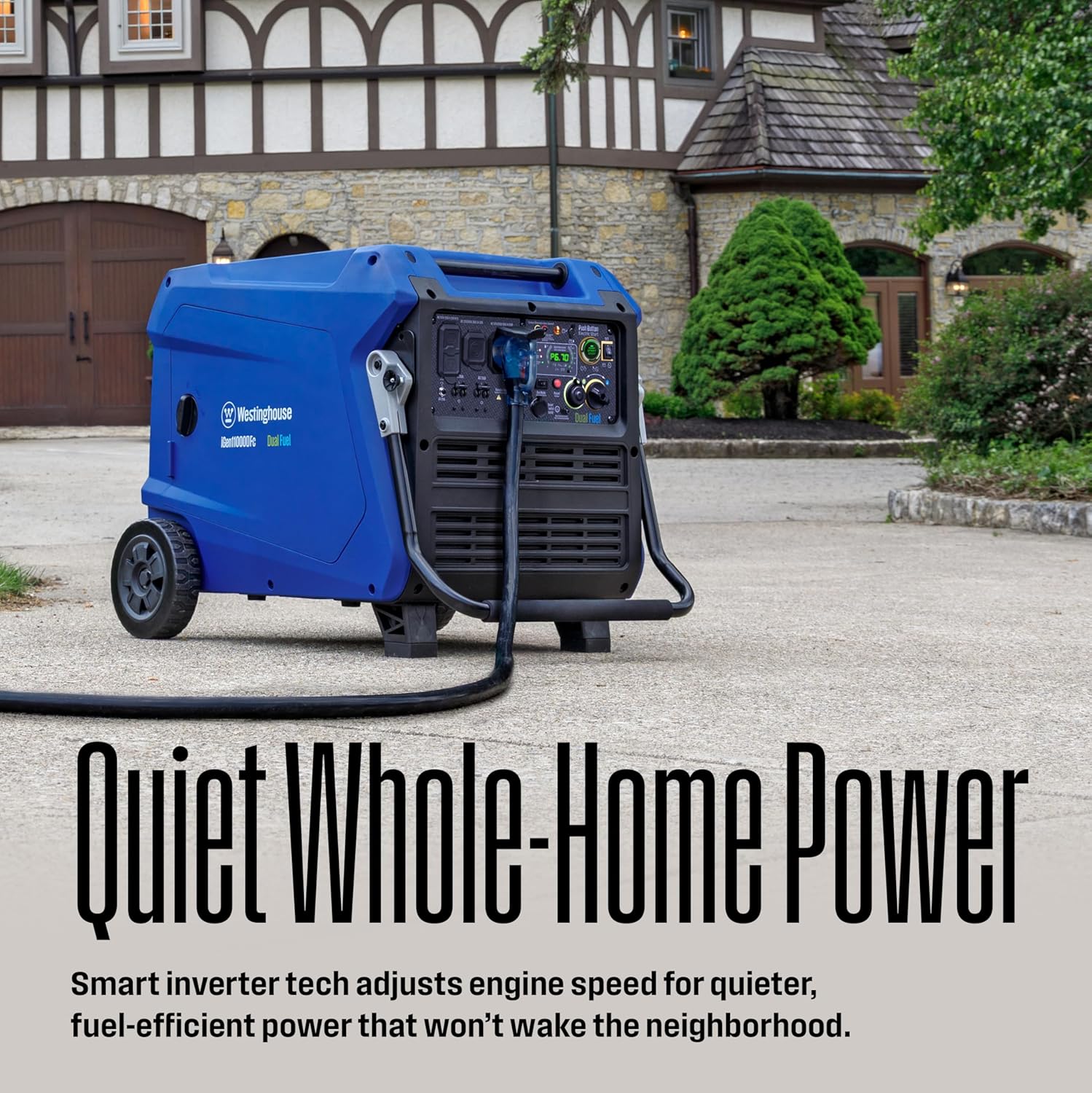 Westinghouse 11000 Peak Watt Dual Fuel Portable Inverter Generator, Remote Electric Start, Transfer Switch Ready, Gas and Propane Powered, Low THD - Safe for Electronics, Parallel Capable, CO Sensor Gronata