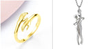 Alloy Simple Hands Hug Ring Opening Adjustable Jewelry Gronata