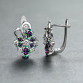 Rose Ring Colorful Flower Drop-shaped Zircon Earrings Gronata