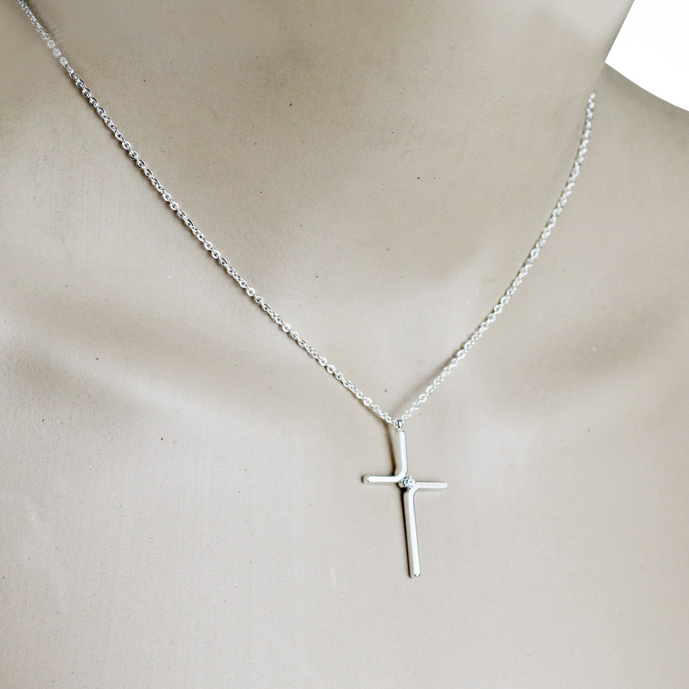 Cross Pendant New Simple Necklace Titanium Steel Plating Gronata