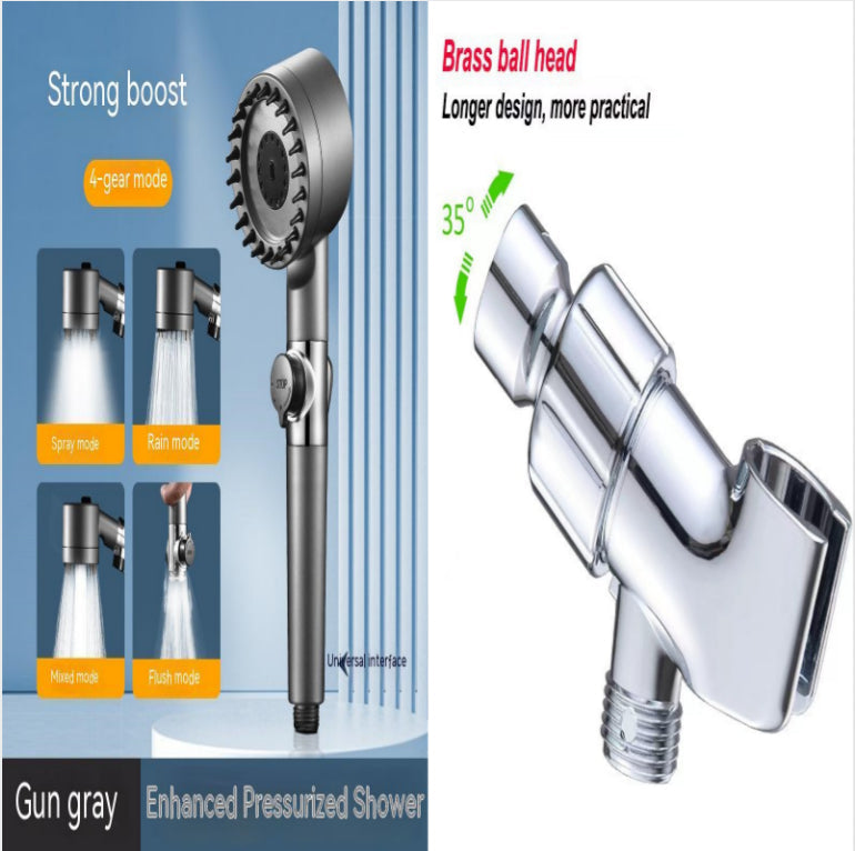 The Third Gear Adjustable Strong Supercharged Shower Head Household Bath Shower Hose Shower Head Gronata