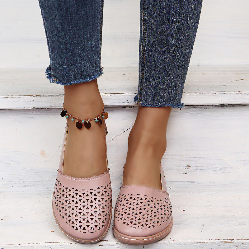 Round Toe Wedge Cross-border Large Size Flat Bottom Women's Sandals Gronata