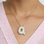 Bubble Initial Diamond Necklace Gronata