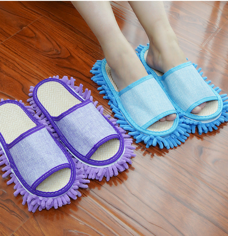 Removable And Washable Floor Slippers Linen For Home Cleaning Gronata