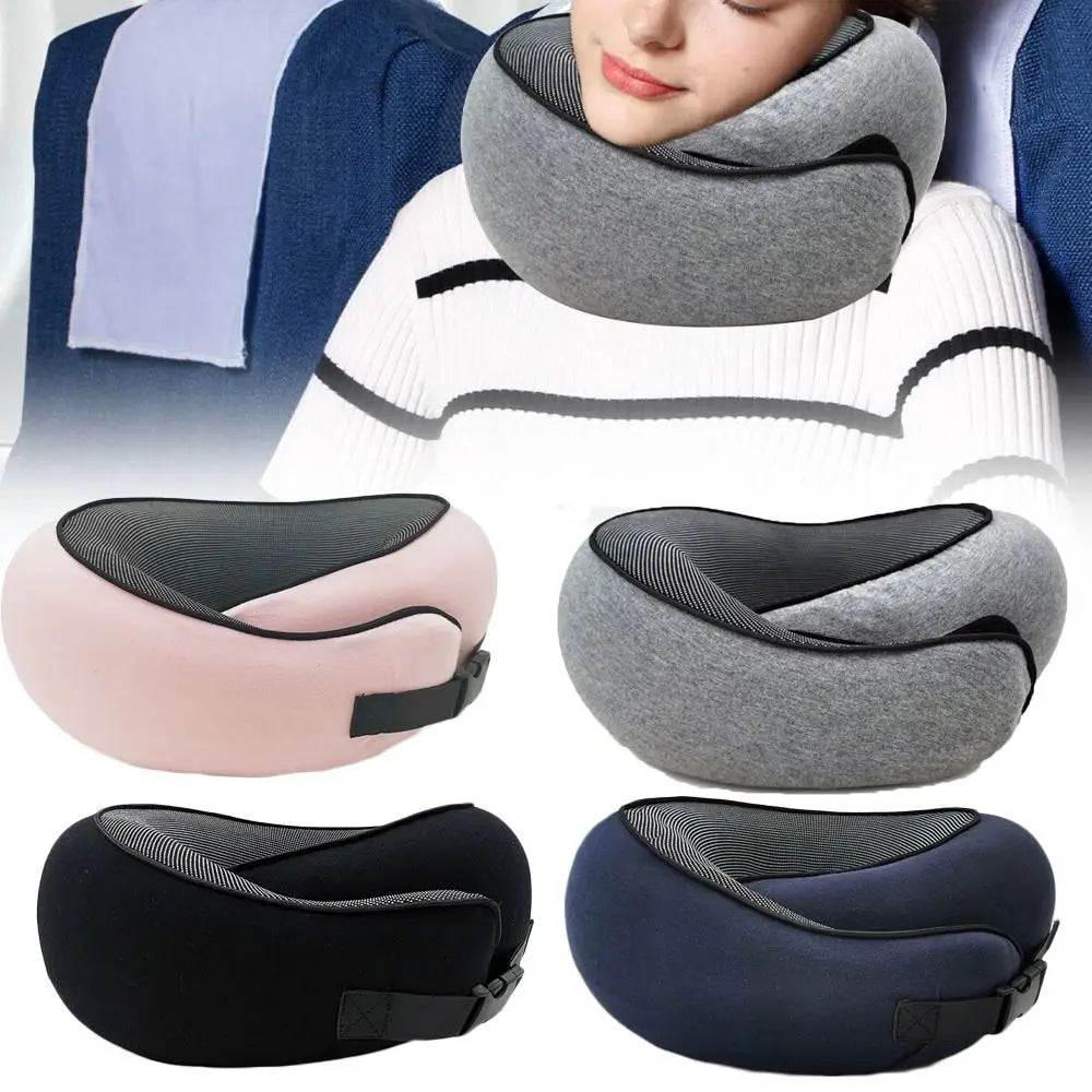 Soft Memory Foam Travel Neck Pillow U Shape Adjustable Support Comfortably Sleeping On Plane Car Office Noon Break Gronata