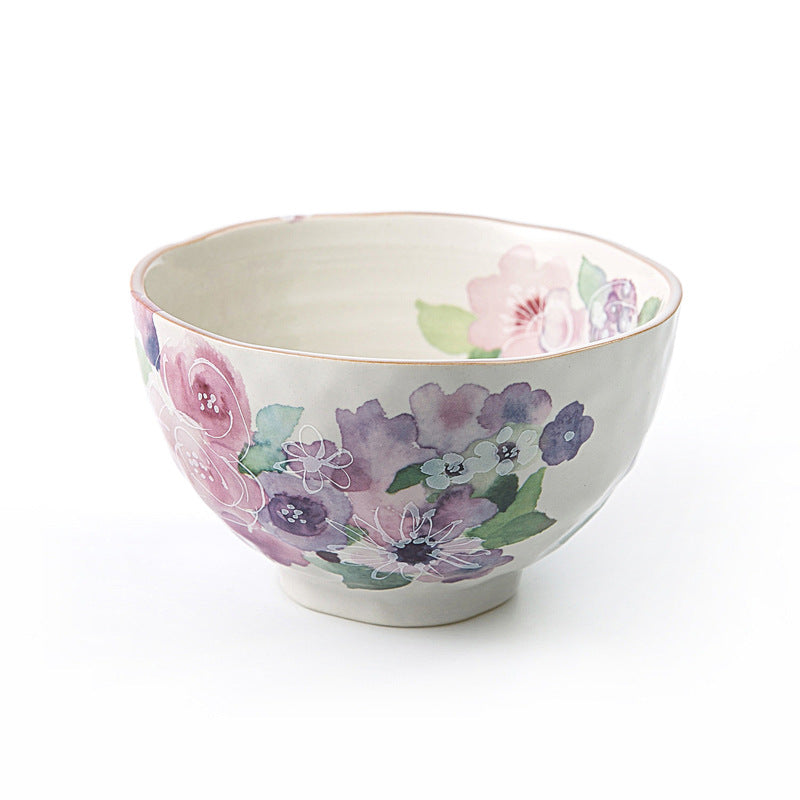 Japanese Mino-yaki Handmade Home Multicolored Ceramic Rice Bowl Soup