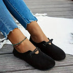 Ultra-soft Sweet Suede Round-toe Flat Lace-up Womens Shoes Gronata