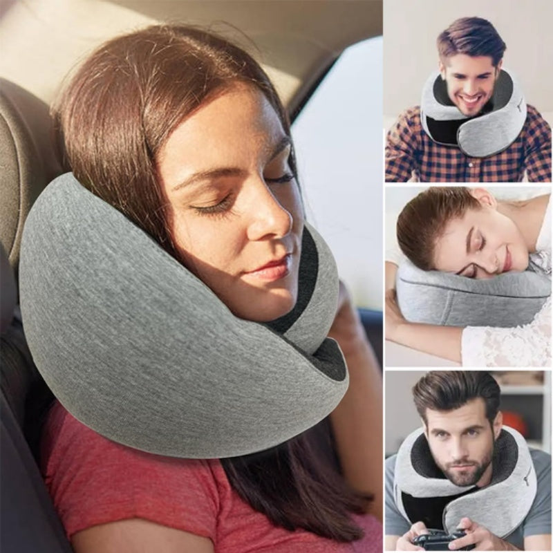 Travel Neck Pillow Non-Deformed Airplane Pillow Travel Neck Cushion Durable U-Shaped Travel Memory Cotton Nap Neck Pillow Gronata