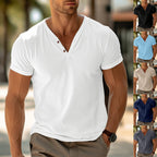 Men's T-shirt Summer Beach Short Sleeve Casual Solid Color Regular Tops Gronata