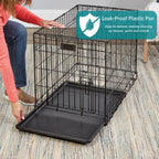 MidWest Homes for Pets 30-Inch iCrate for Medium Breeds, 21-40 lbs, Single Door Folding Dog Crate with Divider Panel, Leak-Proof Tray & Secure Latch, Portable, Durable & Easy to Assemble Gronata