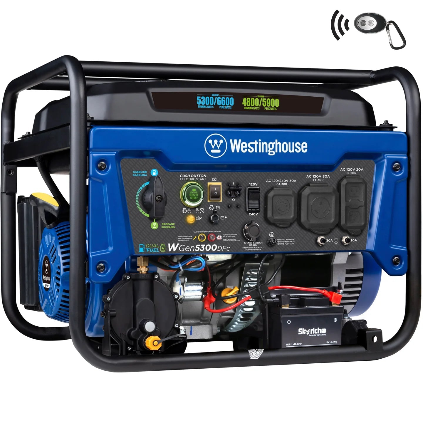 Westinghouse 6600 Peak Watt Home Backup Portable Generator, Transfer Switch Ready 30A Outlet, RV Ready 30A Outlet Gronata