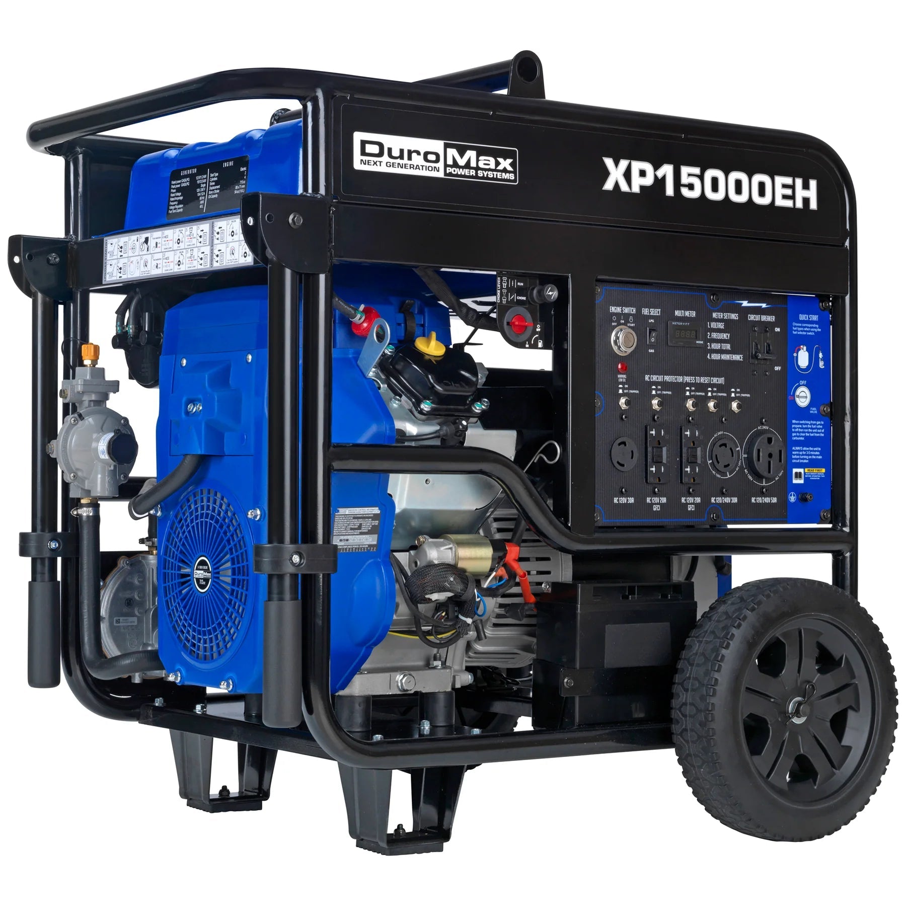 DuroMax XP13000EH 13,000-Watt Dual Fuel Portable Generator - Gas & Propane, Electric Start, Whole Home Backup Power, Transfer Switch Ready, RV & Emergency Ready Gronata