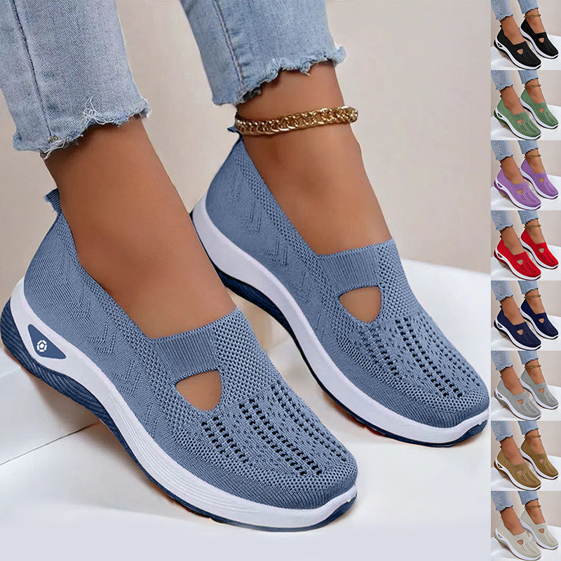 Mesh Flats Shoes Fashion Breathable Non-slip Soft Bottom Casual Shoes For Women Gronata