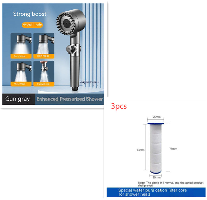 The Third Gear Adjustable Strong Supercharged Shower Head Household Bath Shower Hose Shower Head Gronata