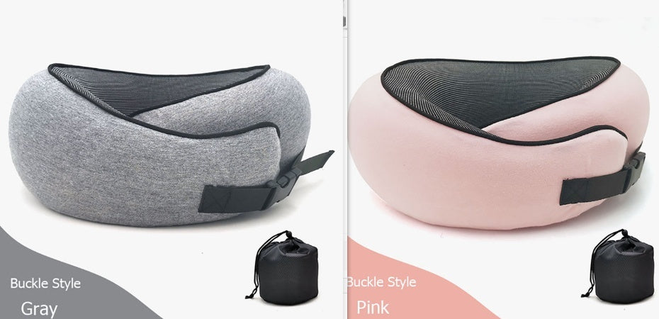 Travel Neck Pillow Non-Deformed Airplane Pillow Travel Neck Cushion Durable U-Shaped Travel Memory Cotton Nap Neck Pillow Gronata