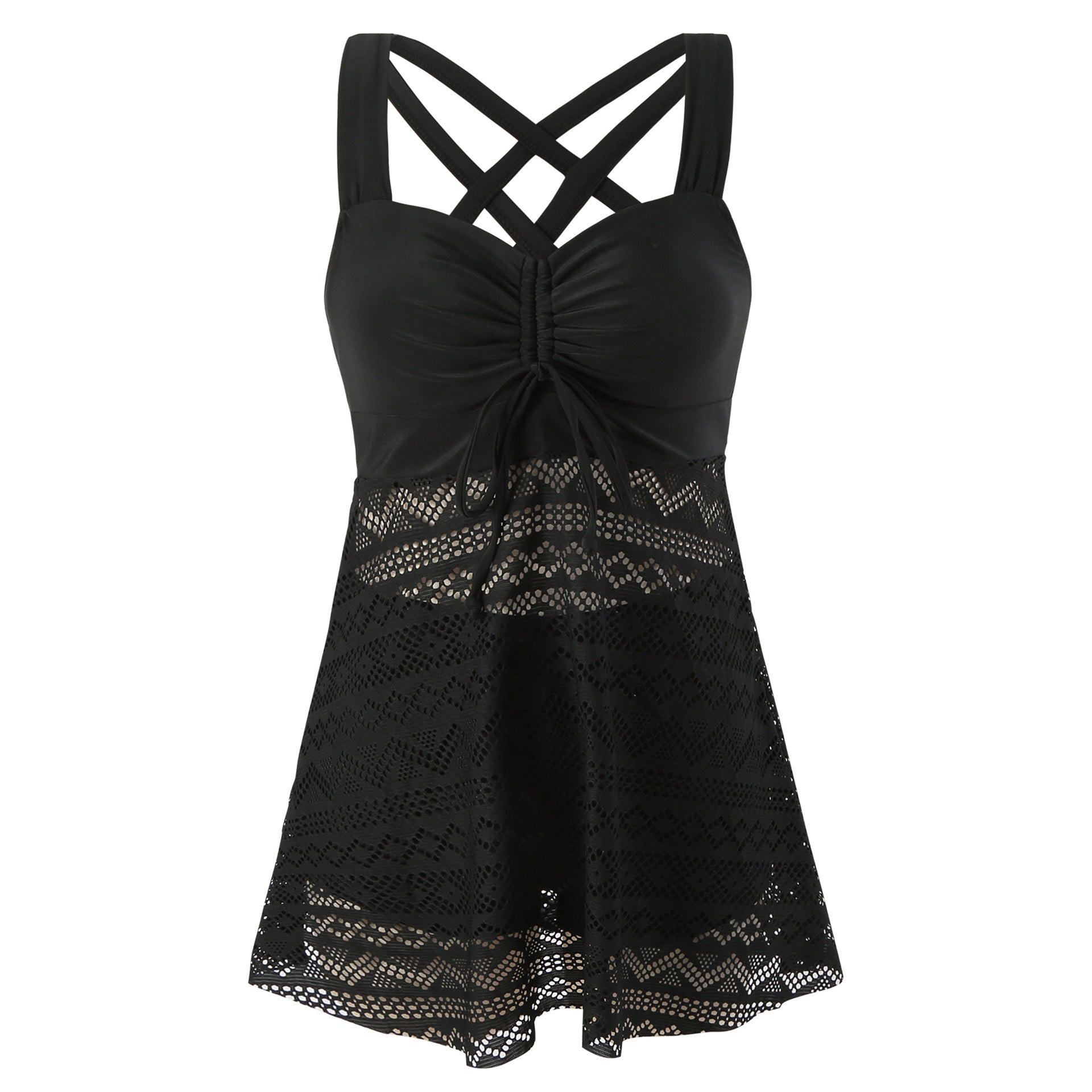Korean Version Of Solid Color Lace One-piece Swimsuit Gronata