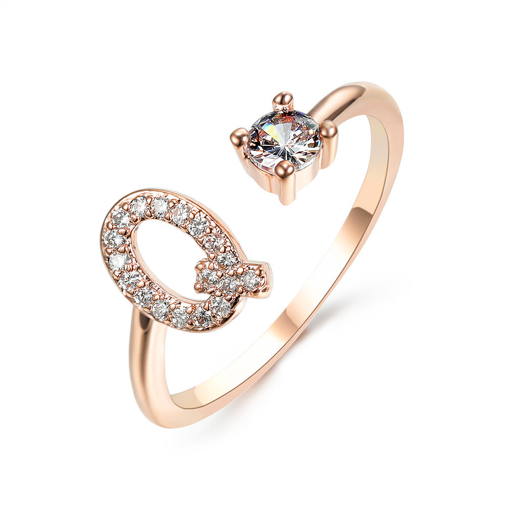 New Design Adjustable 26 Initial Letter Ring Fashion Jewelry For Women Simple Elegant Jewelry Gronata