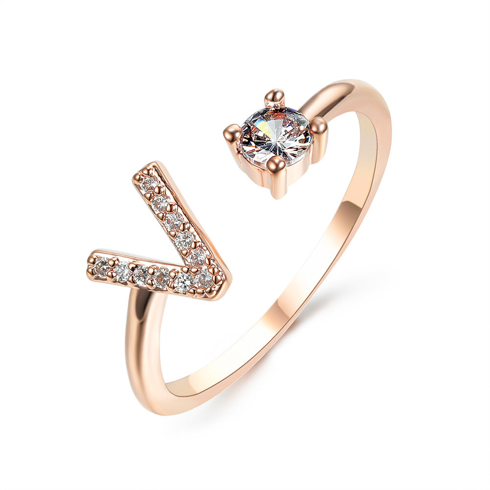 New Design Adjustable 26 Initial Letter Ring Fashion Jewelry For Women Simple Elegant Jewelry Gronata